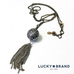 NWOT Lucky Brand Necklace Silver Tone Openwork Tassel Pendant‎